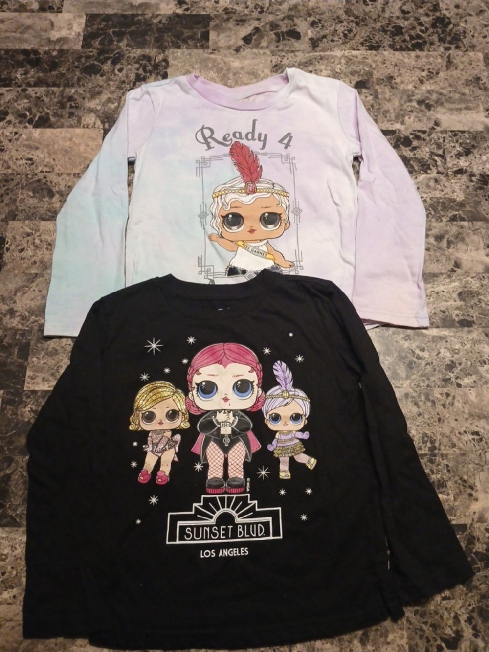 L.O.L. Surprise! Girls' Long-Sleeve Tops - Black & Pastel Lilac